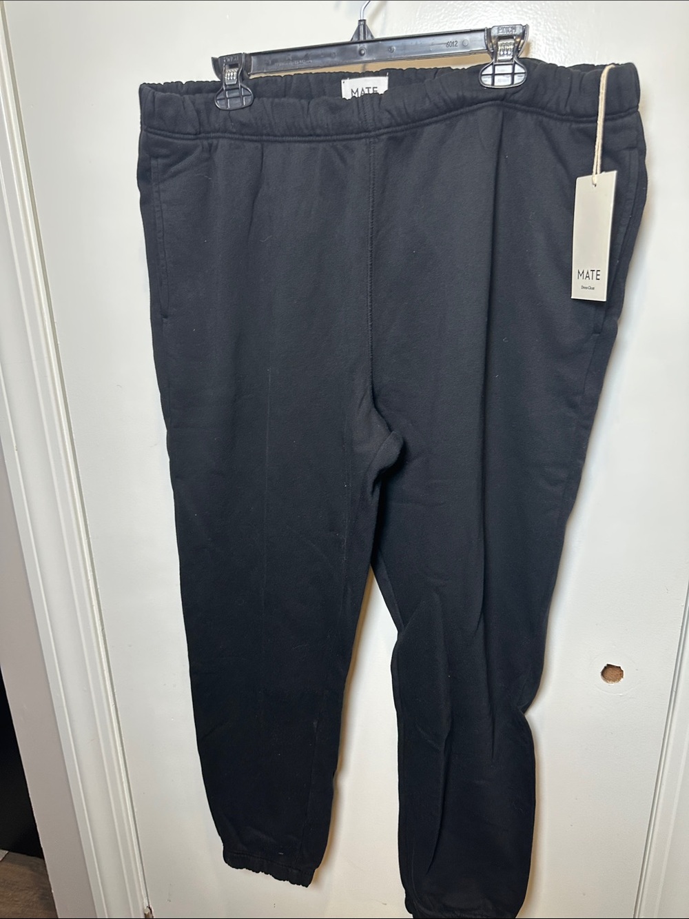 Essentials Black Organic Fleece Relaxed Sweatpants (002)
